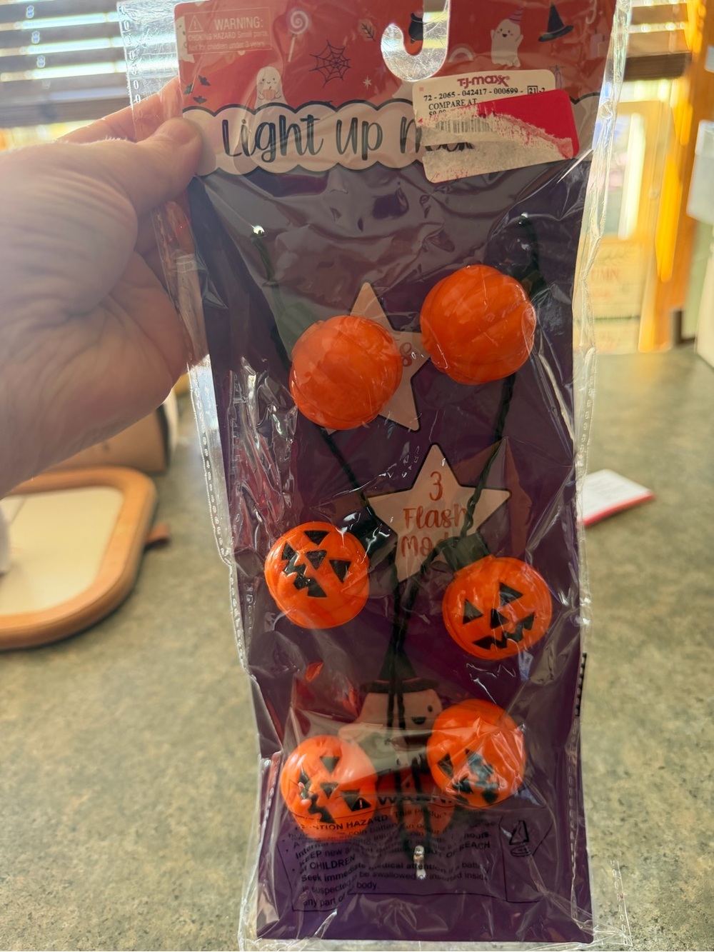 Light Up Pumpkin Jack-O'-Lantern String Lights for Kids Costume - Orange